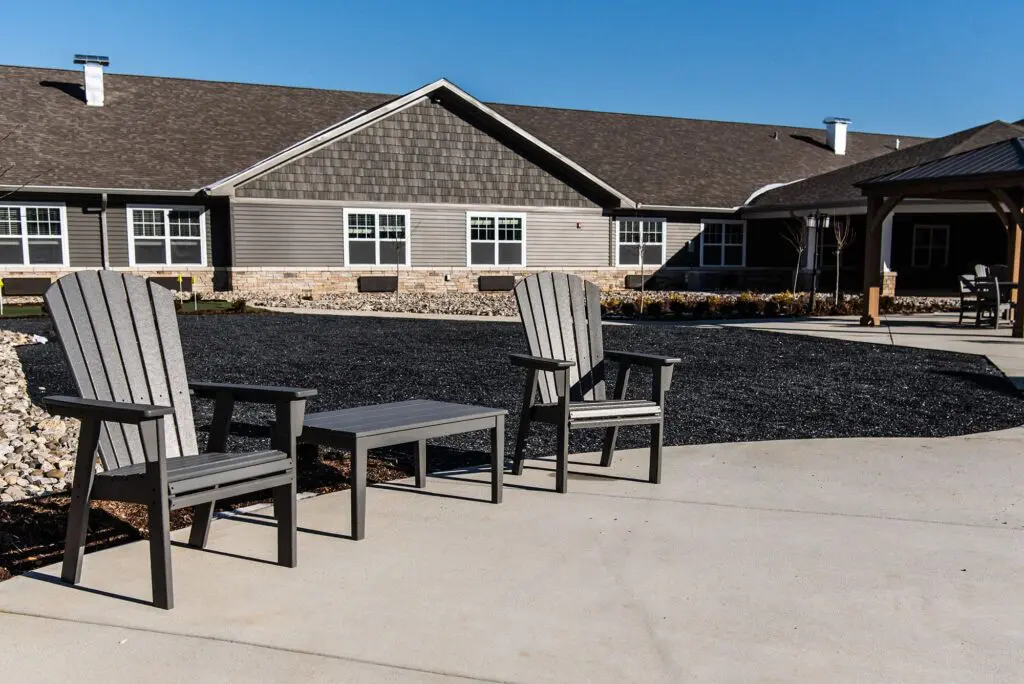 sitting area outside at community