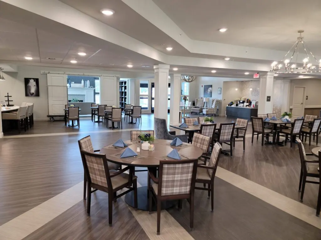 spacious dining area at community